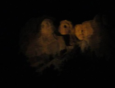 Mt Rushmore view at night