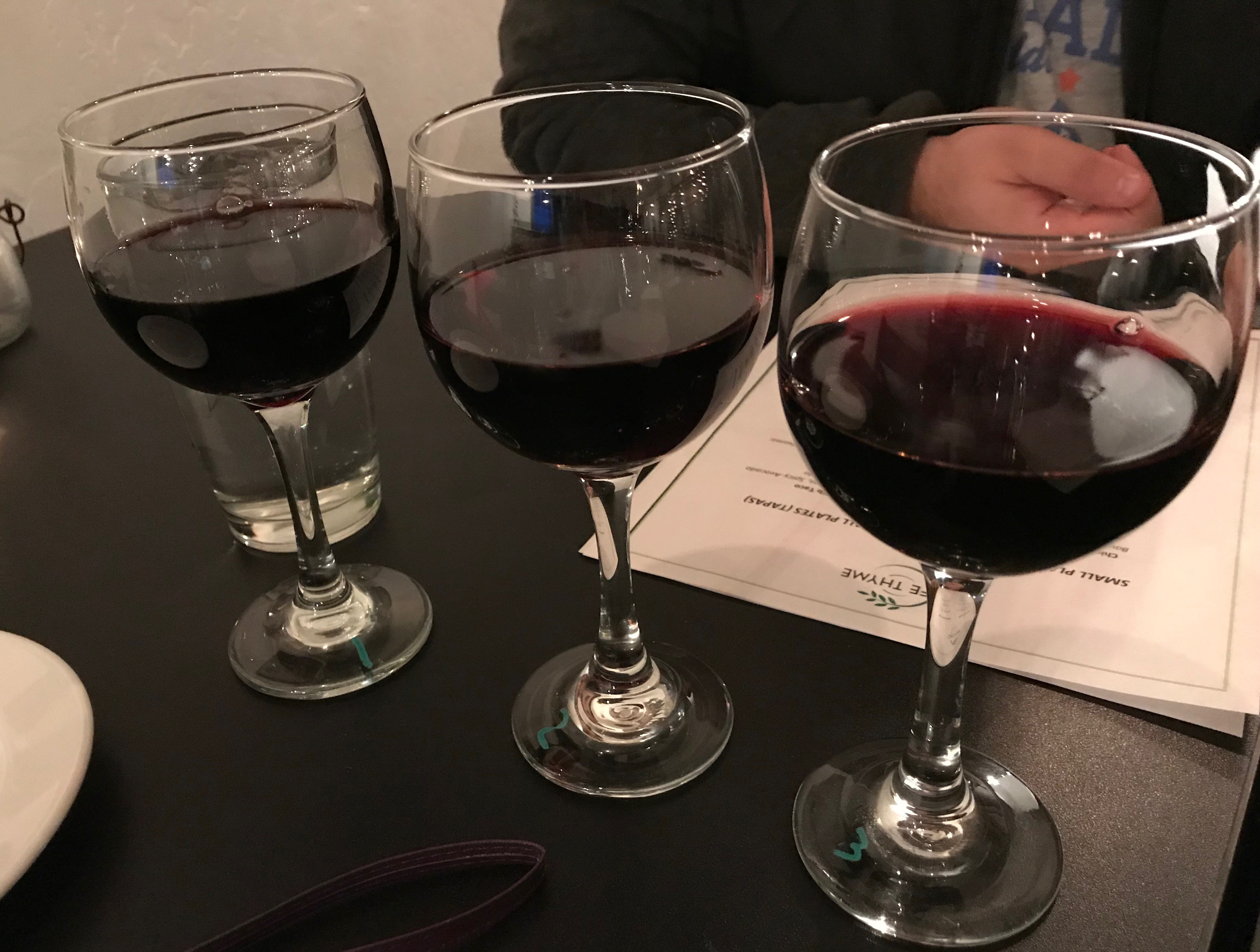 Wine tasting at Cafe Thyme