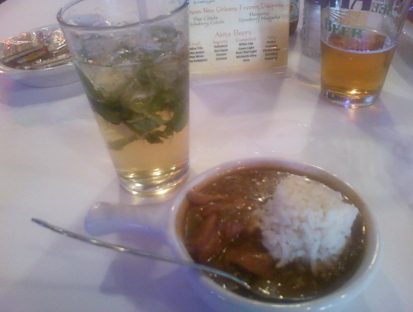 Mint julep and gumbo in New Orleans